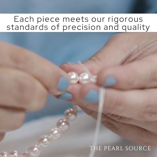 THE PEARL SOURCE 8-9mm Genuine White Freshwater Cultured Pearl Linda Earrings for Women