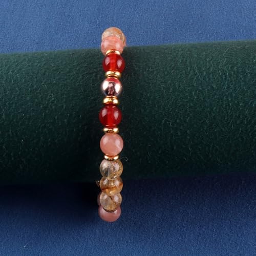 KSQS Healing Stone Bead Bracelet for Women, Natural Gemstones Balance Protection Bracelet, Spiritual Crystal Beads Bracelet Anxiety Relief with Meaning Card - color: Uplifting