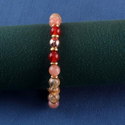 KSQS Healing Stone Bead Bracelet for Women, Natural Gemstones Balance Protection Bracelet, Spiritual Crystal Beads Bracelet Anxiety Relief with Meaning Card - color: Uplifting
