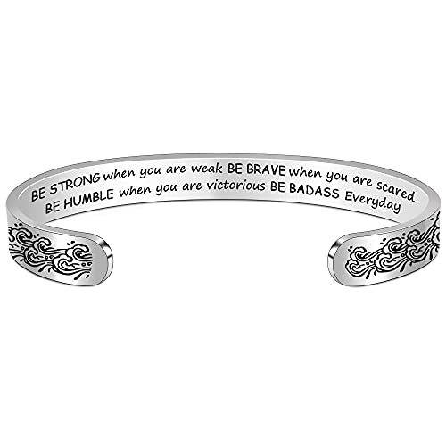 Btysun Bracelets for Women Mothers Day Bracelet Gifts from Daughter Inspirational Gifts for Women Graduation Gifts for Her Motivational Birthday Cuff Bangle Friendship Personalized Mantra Jewelry… - style: Be strong be brave be humble be ba&&ss