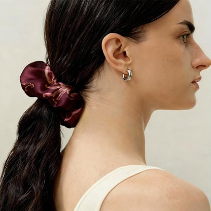 LILYSILK Silk Hair Scrunchies Ties for Frizz & Breakage Prevention 100% Mulberry No Damage Elastic Ponytail Holders, Cancer - color: Cancer