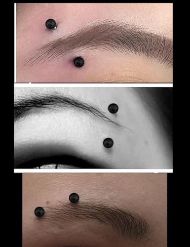 Eyebrow Piercing Jewelry Surgical Steel Curved Barbell Tiny Eyebrow Ring Vertical Labret Lip Jewelry Ear Rook Navel Small Belly Button Ring for Women Men 20g 16g 6mm/8mm/10mm/12mm - color: Black tone Eyebrow Piercing Jewelry 16G