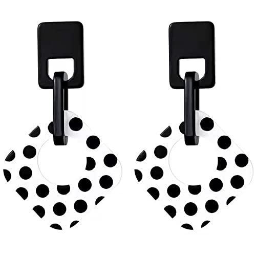 ONLYJUMP Exaggerated Geometry Earrings Acrylic Round Square Triangle Heart Dangle Earrings for Women Multilayer Bohemia Earrings Classic Retro Minimalist Earrings Statement Jewelry - color: White A