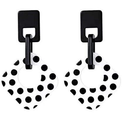 ONLYJUMP Exaggerated Geometry Earrings Acrylic Round Square Triangle Heart Dangle Earrings for Women Multilayer Bohemia Earrings Classic Retro Minimalist Earrings Statement Jewelry - color: White A