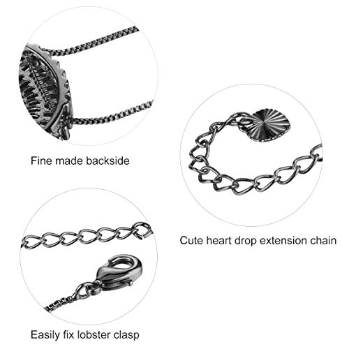 COTTVOTT A-Z Alphabet Pendant Necklaces Charms Women Initial Letter Chain Necklace 4 Colors - style: Black-U