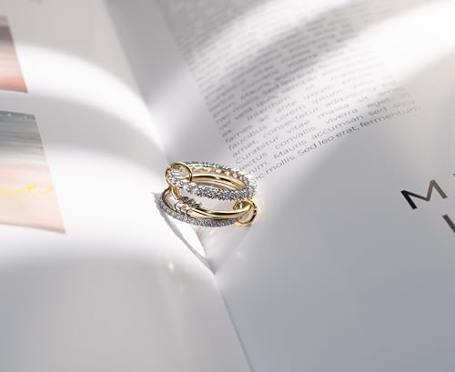 Elegant Stackable Rings for Women 18k Gold Plated Non-Tarnish, Dainty Cubic Zirconia CZ Knuckle Rings Set, Minimalist Jewelry Gift for Wedding Anniversary Everyday Wear