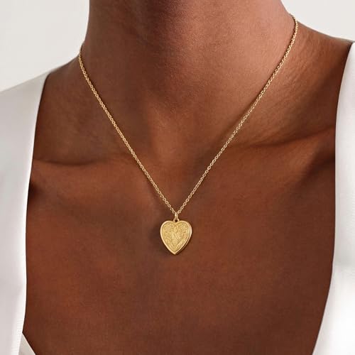 Gold Initial Heart Letter Pendant Necklace Jewelry for Women | 14K Gold Plated Fashion Waterproof Statement Cute Necklaces Dainty Personalized Name Friendship Couple Gifts for Women - color: Initial K