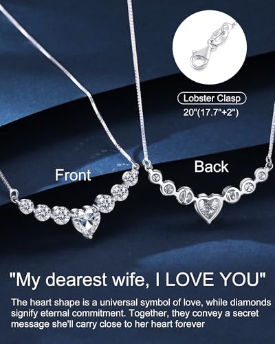 7 Stones Moissanite Necklace for Women, 18K Gold Plated Sterling Silver | 2.2-7.6 Carat Smile Moissanite Pendant Necklace, Anniversary Birthday Gifts for Women, Jewelry Gift for Wife Girlfriend