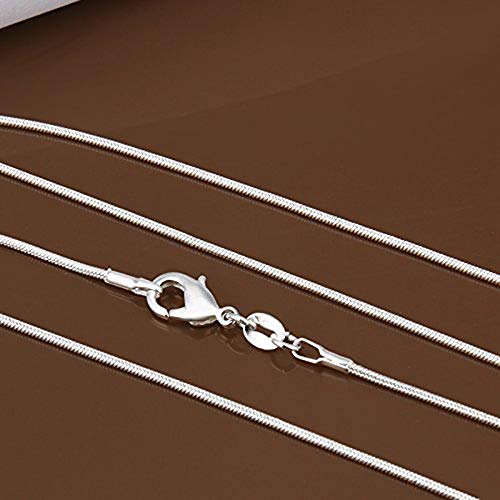 Fashion 925 Sterling Silver 1mm Snake Chain Necklace Jewelry Chain 16" - 30" for Men & Women (24 Inches) - size: 24 Inches