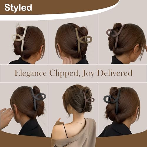 Extra Large Hair Claw Clips for Thick Hair, Big Non-Slip Claw Clips for Women, 5 Pack 5.1" Jelly & Matte Hair Clips for Long Hair (Oval-A 5pcs 5.1") - color: Oval-A 5pcs 5.1"