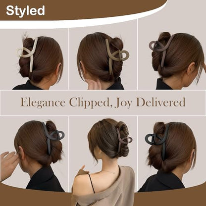 Extra Large Hair Claw Clips for Thick Hair, Big Non-Slip Claw Clips for Women, 5 Pack 5.1" Jelly & Matte Hair Clips for Long Hair (Oval-A 5pcs 5.1") - color: Oval-A 5pcs 5.1"
