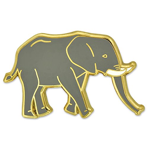 PinMart Wild Animal Enamel Lapel Pin - color: Grey Elephant, size: 5 Pack