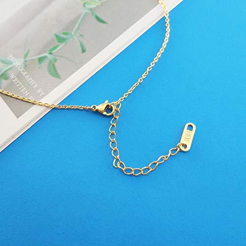 MOMOL Tiny Initial Necklace 18K Gold Plated Small Letter Necklace Personalized Name Necklace for Women - color: Gold J