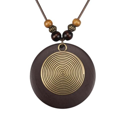 Bohemian Necklaces for Women Long Leather Necklace with Large Pendant Chunky Boho Hippie Jewelry Pendant Chocker Necklace - style: Bohemian Pendant Necklace