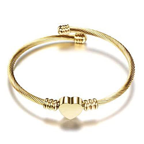 MYNENEY Necklace and Bracelet for Women Stainless Steel Initial Jewelry Set - color: Gold-not customized