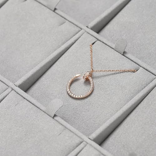 Microfiber 4 Slots Jewelry Pendant Display Tray | Jewelry Necklace Organizer Display Tray Gray - size: 5.49" x 5.5" x 0.78"