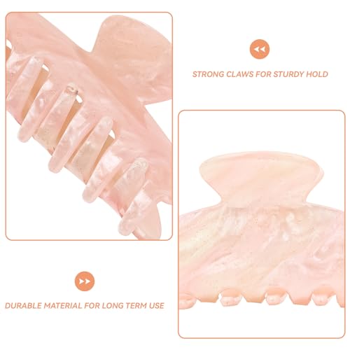 2 Pcs Hair Claw Clips for Women Non-slip Clip Large Claws Hair Accessories | Acrylic Claw Clips, Thick Thin Hair, Ideal Gift - color: White and Pink