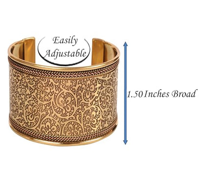 Touchstone Indian Bollywood Handcrafted Slip In Easy To Wear Stylish Wrist Enhancer Designer Broad Jewelry Cuff Bracelet For Women and Men. - style: Celtic Clover