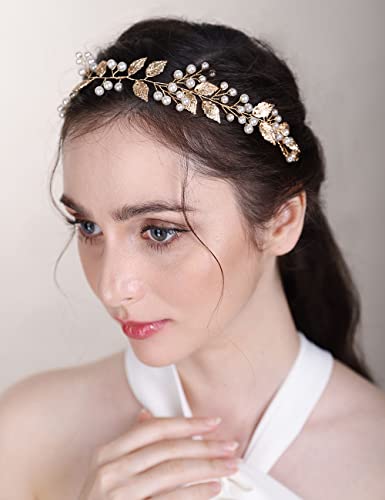 Chargances Bridal Pearl Crystal Hair Vine Comb Wedding Silver Long Headband Hair Comb Fashion Handmade Headpiece Bridal Hair Accessories for Wedding Prom Flower Girl (Silver) - color: Silver