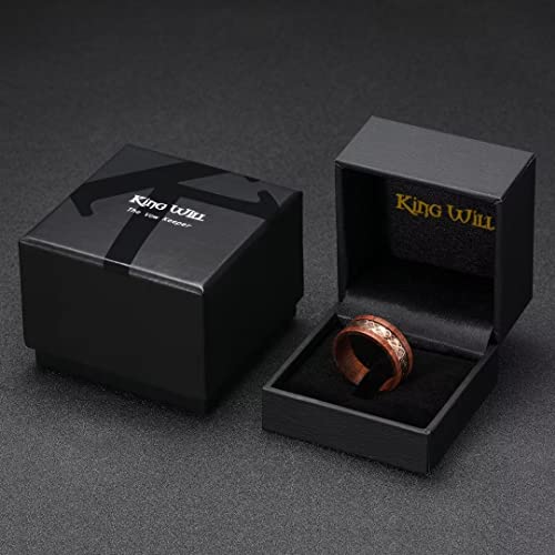 King Will Wood Wedding Band Wood Inlay for Men - color: Dragon-8mm