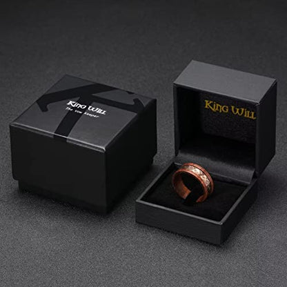 King Will Wood Wedding Band Wood Inlay for Men - color: Dragon-8mm