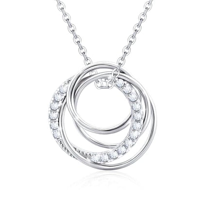 Sterling Silver Pendant Necklace Charms Hypoallergenic Fashion Jewelry Dainty Valentines Day Birthday Gift for Women - style: Circle