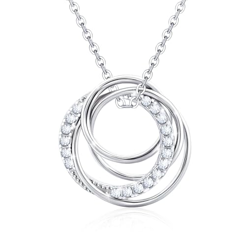 Sterling Silver Pendant Necklace Charms Hypoallergenic Fashion Jewelry Dainty Valentines Day Birthday Gift for Women - style: Circle