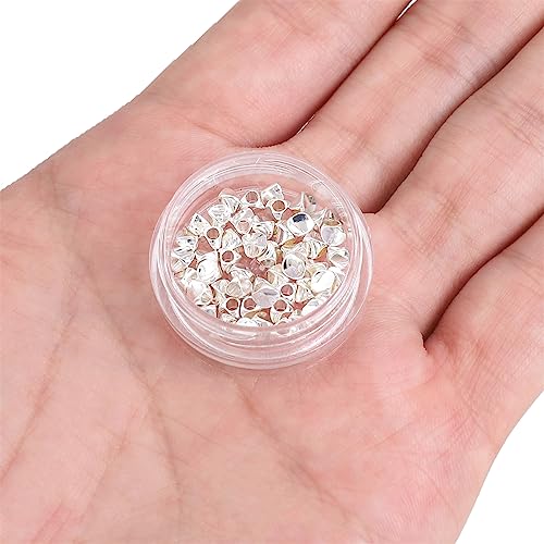Silver Plated Twisted Spacer Beads 3x3mm 50pcs for Jewelry Making Findings Non Tarnish - color: Silver, size: 3x3mm Twisted