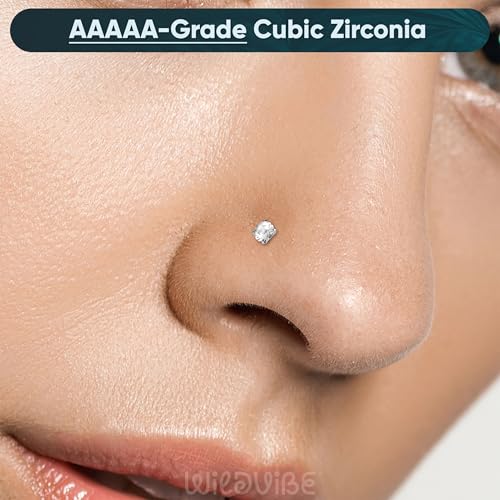 Threadless Flat Back Earrings for Tragus, Helix, Conch, Daith, Cartilage Piercings - G23 Titanium Flatback Stud Earrings with Grade AAAAA Cubic Zirconia - Threadless Flat Back Nose Stud Push Pin Ring Earring Studs (18g, 16g, 20g - 6mm, 8mm) - color: Silve
