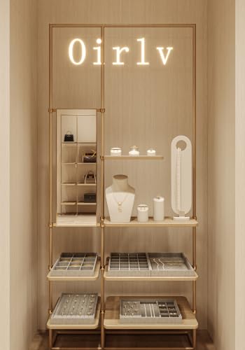 Oirlv Velvet Stackable Jewelry Display Trays 12 Grids Rings Earrings Bracelet Organizer Storage Tray(13.8"x1.29"x9.4") - size: 12 Grid Tray