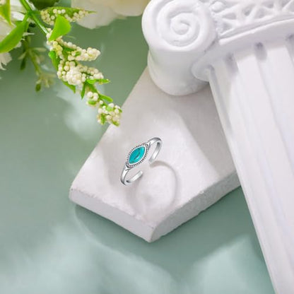 Gemstone Toe Rings Adjustable 925 Sterling Silver Open Band Toe Rings Jewelry Gifts for Women