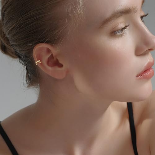 Solid 14K Gold Ear Cuff Earring for Women,14kt Real Gold Ear Cuff Hypoallergenic Non Piercing Cartilage Earring Jewelry Gifts for Christmas Birthday Her Mother Wife - style: Style 0