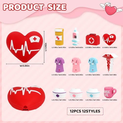 12PCS 3D Nurse Silicone Focal Beads for Pens - color: 3D Nurse