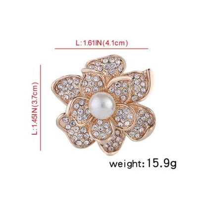 COLORFUL BLING Elegant Imitation Pearl Floral Crystal Brooch Pin for Wedding Bridal Fashion Jewelry - color: C style