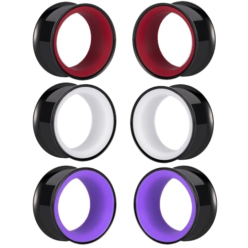 DOEARKO 6PCS Heart Shape Ear Tunnels Plugs Stainless Steel Hollow Double Flared Ear Gauges Tunnels Stretcher Body Piercing Earring Jewelry for Women Men 8mm-19mm - color: 3P-B, size: 10 mm