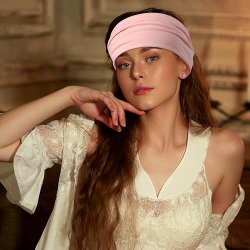 DiyJibb Headbands for Women, 7PCS Wide Cloth Hair Bands for Workout, Yoga, Skincare & Daily Wear, Soft & Stretchy - color: Black, white, navy blue, blue, light grey, dark pink, light pink