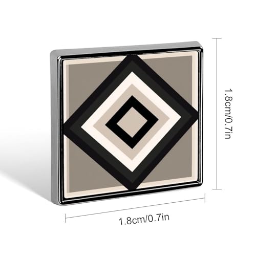 Geometric Blocks And Lines Minimal Neutral Unisex Square Lapel Brooch Pins Lightweight Aluminum Alloy Badge Jewelry for Clothing Scarf Hat Bag Decoration
