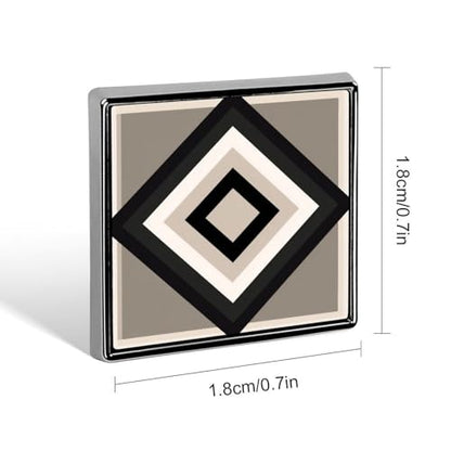 Geometric Blocks And Lines Minimal Neutral Unisex Square Lapel Brooch Pins Lightweight Aluminum Alloy Badge Jewelry for Clothing Scarf Hat Bag Decoration