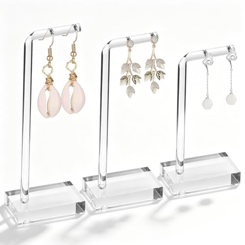 3 PCS Earring Display for Photos, Acrylic Earring Holder for Jewelry | Earring Holders for Selling, Earring Display for Vendors, Jewelry Earring Necklace Display