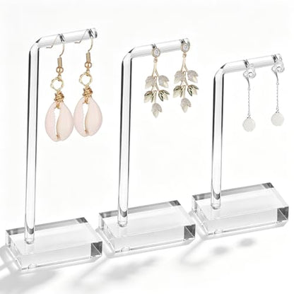 3 PCS Earring Display for Photos, Acrylic Earring Holder for Jewelry | Earring Holders for Selling, Earring Display for Vendors, Jewelry Earring Necklace Display