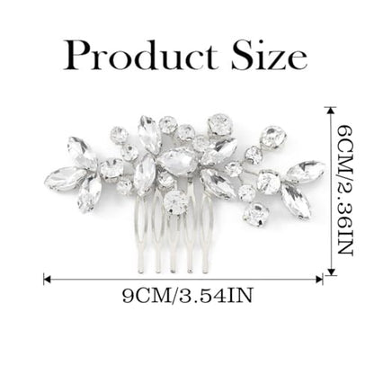 JAKAWIN Bridal Hair Accessories Wedding Hair Clip Silver Hair Comb Women | Crystal Rhinestone Bride Headpiece - color: Silver
