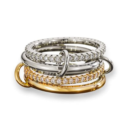 Gold Stackable Rings for Women Non Tarnish, Dainty Stackable 18k Gold Plated CZ Cubic Zirconia Rings, Gold Knuckle Women Rings Set - color: G3, size: 7