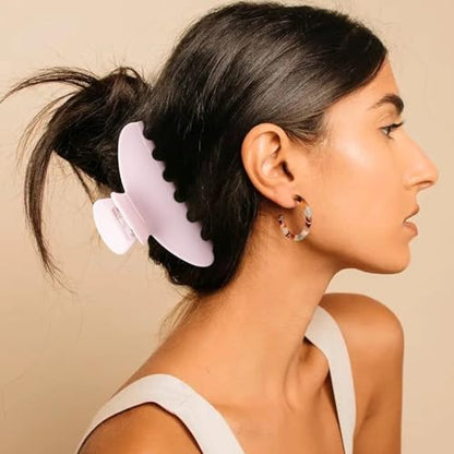 MAORULU Cute Claw Clip for Women – 4.3'' Large Acetate Hair Clips for Thick Thin Curly Long Hair, Durable Hair Clamps Non-slip Jaw Clip, Strong Hold, Stylish French Design (Soft Pink) - color: Soft Pink