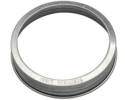 Mason Jar Lifestyle Stainless Steel Rust Proof Bands/Rings with Stamped Logo (5 Pack, Wide Mouth) - size: Wide Mouth