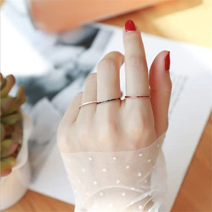 Women's Stainless Steel 1MM Thin Plain Midi Stacking Ring Band Comfort Fit, Size 3 to 10 - color: Enamel - White