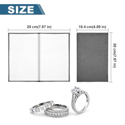 SEVENWELL Silver Polishing Cloth, Jewelry Cleaner Cloth for Sterling Silver Jewelry, Gold, Platinum, Silverware, Diamonds, Gemstones, Coins (20cm Dark Grey Silver Cloth) - color: 20cm Dark Grey Silver Cloth
