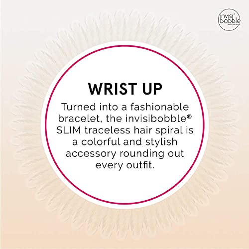 invisibobble SLIM Traceless Spiral Hair Ties - Pack of 3, Stay Gold - Strong Elastic Grip Coil Hair Accessories for Women - No Kink, Non Soaking - Gentle for Girls Teens and Thick Hair - color: Gold