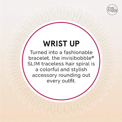 invisibobble SLIM Traceless Spiral Hair Ties - Pack of 3, Stay Gold - Strong Elastic Grip Coil Hair Accessories for Women - No Kink, Non Soaking - Gentle for Girls Teens and Thick Hair - color: Gold