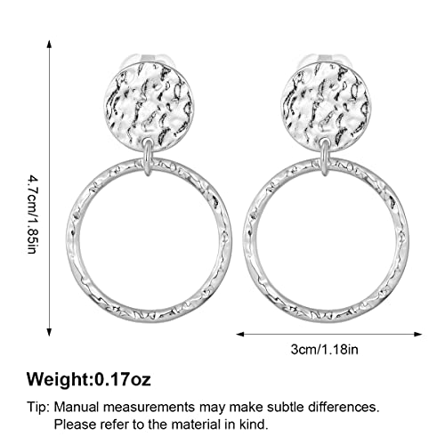 MUYAN Gold Clip On Drop Earrings for Women Non Piercing Dangle Earrings Fashion Jewelry - color: D Clip Silver