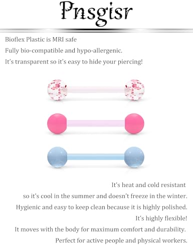 14G 14/16mm Plastic Nipple Piercing Jewelry Tongue Rings Glow in The Dark Bridge Barbells for Women Men Surgery - size: 14g*14mm